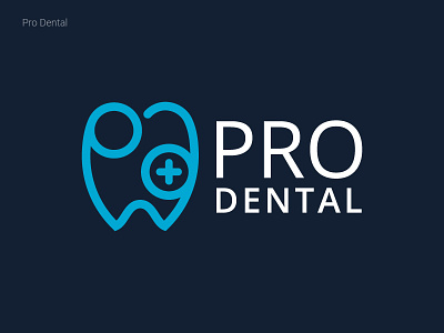 Pro Dental 2d logo custom logo detailed logo multi color typography
