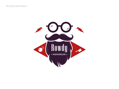 Rowdy Menswear 2d logo custom logo detailed logo multi color typography