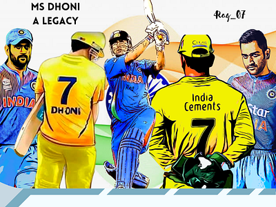 MS Dhoni - A legacy 3d branding graphic design illustration ui vector