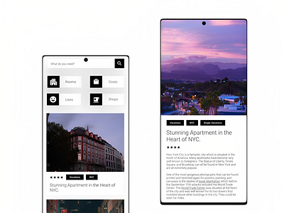 B&W Modernistic Travel App UI Design