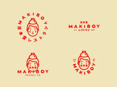 Maki Boy Logo Lockups illustration japanese logo restaurant