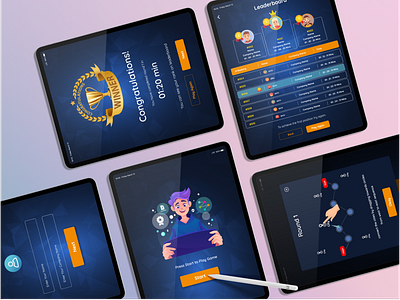 Gaming App For Event | Android App adobe android app design designing entertainment event game gaming illustration leaderboard mockup splashscreen tablet ui uiux unity ux vector winner world game