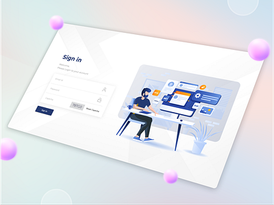 Login Page | Web Design authentication authorization branding design email employee sign in illustration login login page sign in signup typography ui user sign in ux vector web application web design web page