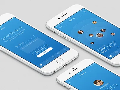 PlentyFi Social finance flat friends gui interface ios9 money social ui ux