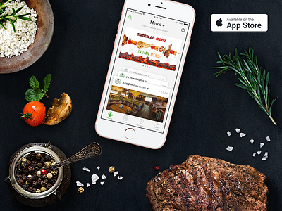 Chayhona №1 cafe food interface ios iphone meat menu restaurant