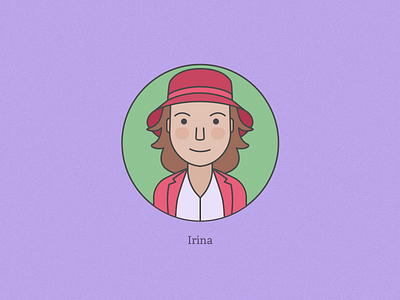 Irina avatar character face female flat icon illustration personal vector