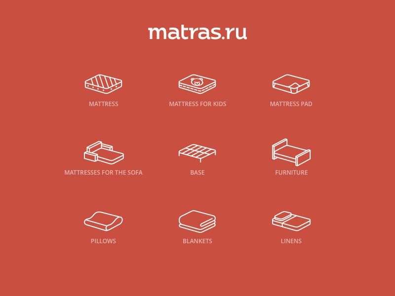 Matras.ru Icons vol.2 bed blanket dream furniture icons linear mattress pillow sleep sofa