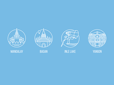 Myanmar Icons burma city icon set icons linear myanmar travel