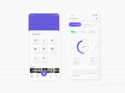 Smart Home App...!! app branding design flat interface ios mobile mobile ui skeuomorph smart living smarthome smartphone typography ui ux