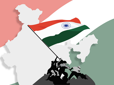 Indian Flag..!!! design flag freedom illustration india republicday soldiers ui vector webdesign