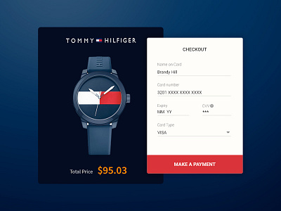 Daily UI challenge #002 - Checkout Page Design... card cart checkout dailyui dashboard design form payment product ui ux watch