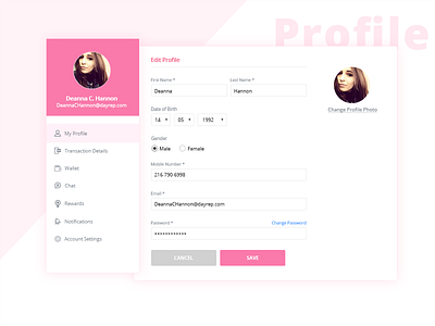 Daily UI challenge #006 - Profile Screen..!! dailyui details editprofile info material profile prototyping timeline ui user ux