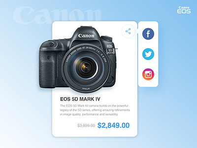 Daily UI challenge #010 - Social share...!!! camera daiilyui detail icons product share social ui ux website