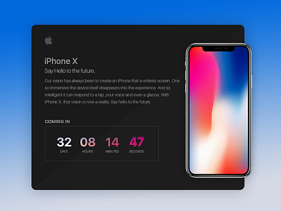 Daily UI challenge #014 - IphoneX Countdown Timer..!!! app countdown dailyui design iphone iphonex mobile mockup timer ux web