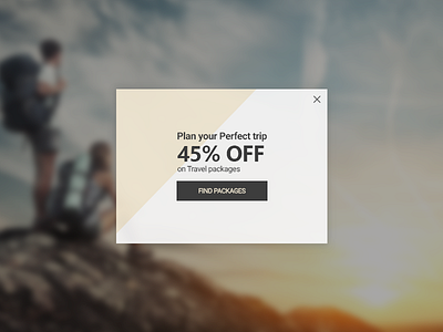 Daily UI challenge #016 - Pop-Up..!! clean concept dailyui design digital interface offer travel user ux