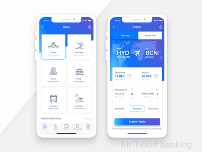 Flight Booking App..!! app booking app design interface iphonex ticket app travel ui ux