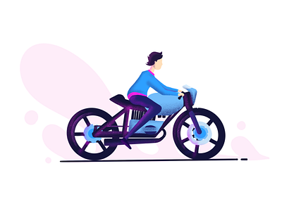 Rider...!! art bike ride biker characters illustration procreate product design