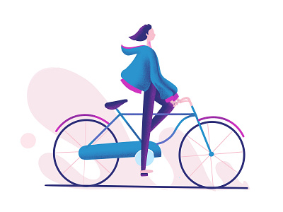 Cycling...!! art bike characters illustration procreate visual design