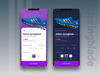 Adidas Product Detail Page..!! android app app branding dailyui darkui interface iosapp product design product detail page shoe typography ui ux uxthinking