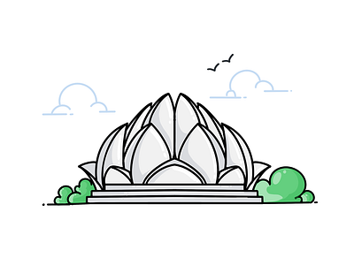 Lotus Temple...!! art branding design flat graphicdesign icon icons illustration interface lineart lineicon linework logo mobile ui vector