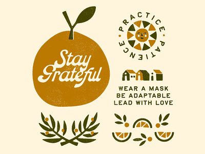 Thanksgiving 2020 apple branding fall house illustration leaves love mask orange print stay grateful sun thankful thanksgiving vintage winter