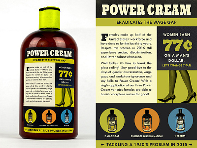 Powercream Back design gender equality layout packaging power cream wage gap