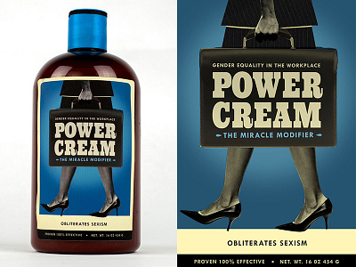 Power Cream Front design gender equality layout packaging power cream wage gap