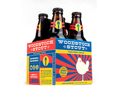 Woodstock Stout Carrier beer branding craft beer packaging photography vintage woodstock