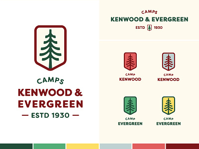 Camp Logo branding camp evergreen tree icon illustrator logo pine tree shield symbol tree vector