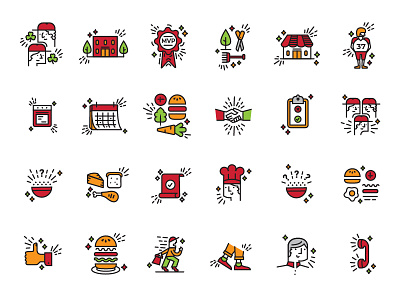 Icons branding business food icons illustration symbols vector