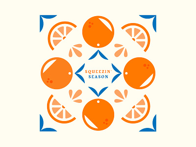 Squeezin' Season blue bsds clean illustration illustrator orange rakkas season spring sqeezin summer vector
