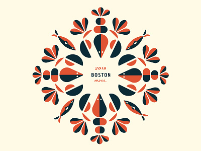 Seafood Pattern boston color palette fish identity lobster logo madeleine mcmichael pattern restaurant seafood shell summer
