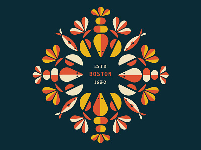 Sea Pattern 2.0 boston color palette fish identity lobster logo madeleine mcmichael pattern restaurant seafood shell summer