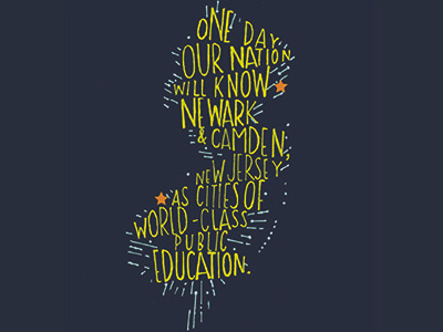 the KIPP: NJ mission statement hand lettering