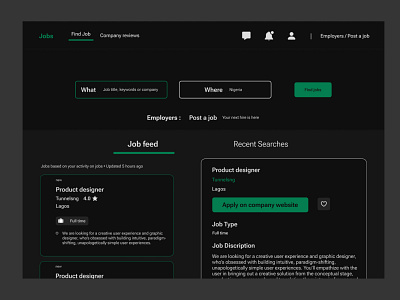 Job listings ui design daily ui dashboard dashboard design design job post landing page ui ui website design