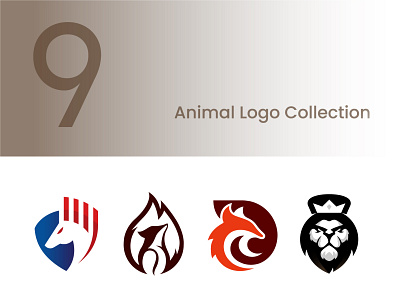 Animal Logo Collection abstract animal animal logo bird branding dragon fire fox geometic horse lion logo logo design logo designer phoenix shark symbol