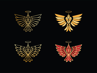 Bird Angle Line Art Logo angel bird brand agency branding elegant logo emblem geometic lettermark lineart logo logo design logo designer logofield logomark luxury symbol wings
