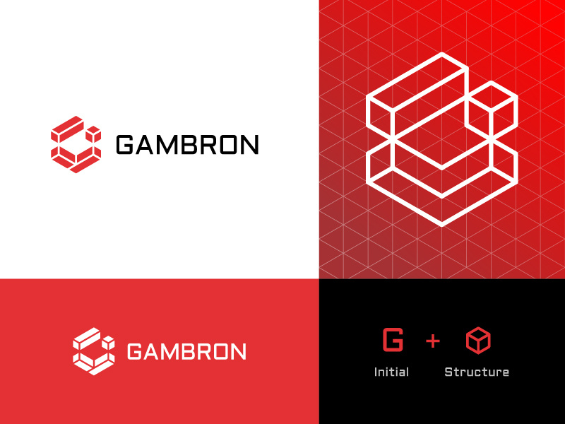 GAMBRON™ Logo Design logoprocess structure construction logotype logodesigner graphicdesign logomark branding icon brand agency abstract symbol logo designer logo design geometic logo logos