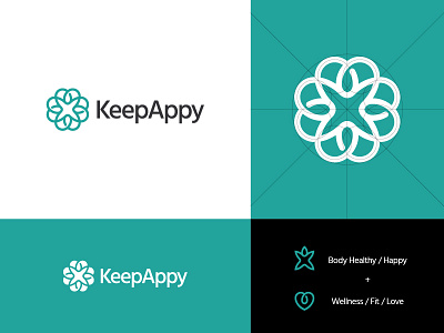 KeepAppy Logo Design abstract app brand agency branding geometic graphicdesign healthy icon lettermark logo logo design logo designer logodesigner logomark logomarks symbol wellness