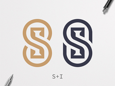 S + I Monogram abstract brand agency branding design elegant elegant logo geometic lettering lettermark logo logo design logo designer logomark logotype monogram monogram logo si sketch symbol vector