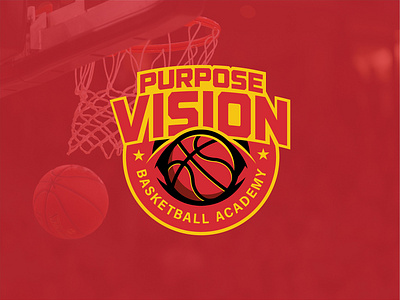 Purpose Vision Basketball Academy - Logo Badge badge basketball basketball logo brand brand agency branding dribble logo logo designer logofield sport sport logo