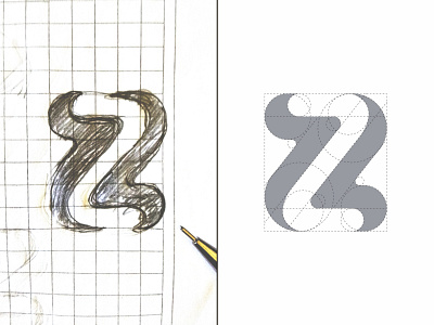 Z Logo - Sketch vs Vector 01