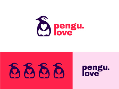 Penguin Love Logo brand agency branding cute happy icon illustration logo logo design logofield logomark love minimal negative space penguin penguin logo symbol