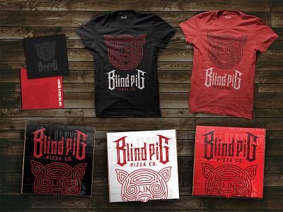 Blind Pig Pizza Co. - Merchandise & Packaging branding design identity logo packaging restaurant tshirt