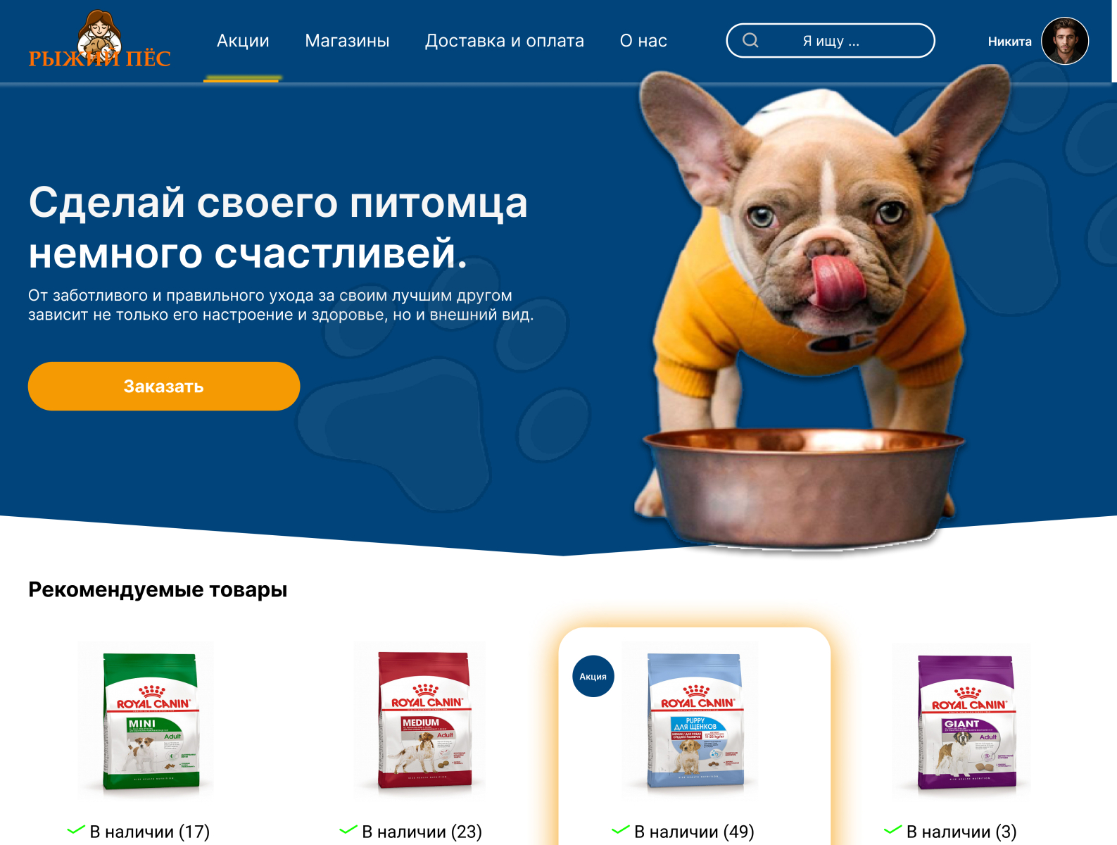 Pet Store (Магазин товаров для животных) graphic design