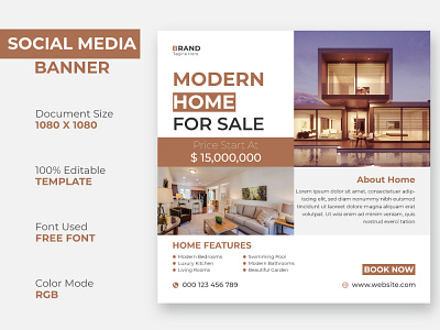 Real Estate Social Media Post Design rent