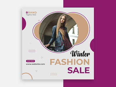 Winter Fashion Social Media Post Design modern