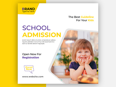 School Admission Social Media Post Design