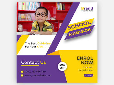 School Admission Social Media Post Design