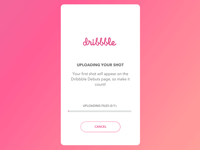 Swoosh! First shot on Dribbble animation experience ios onboarding process prototype share success message ui upload user ux